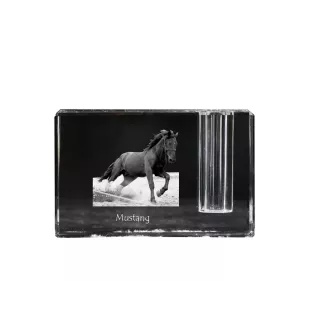 Mustang - Stifthalter, Kristallorganisator mit Bild eines Pferdes, einzigartige Schreibtischdekoration der Marke Art-Dog