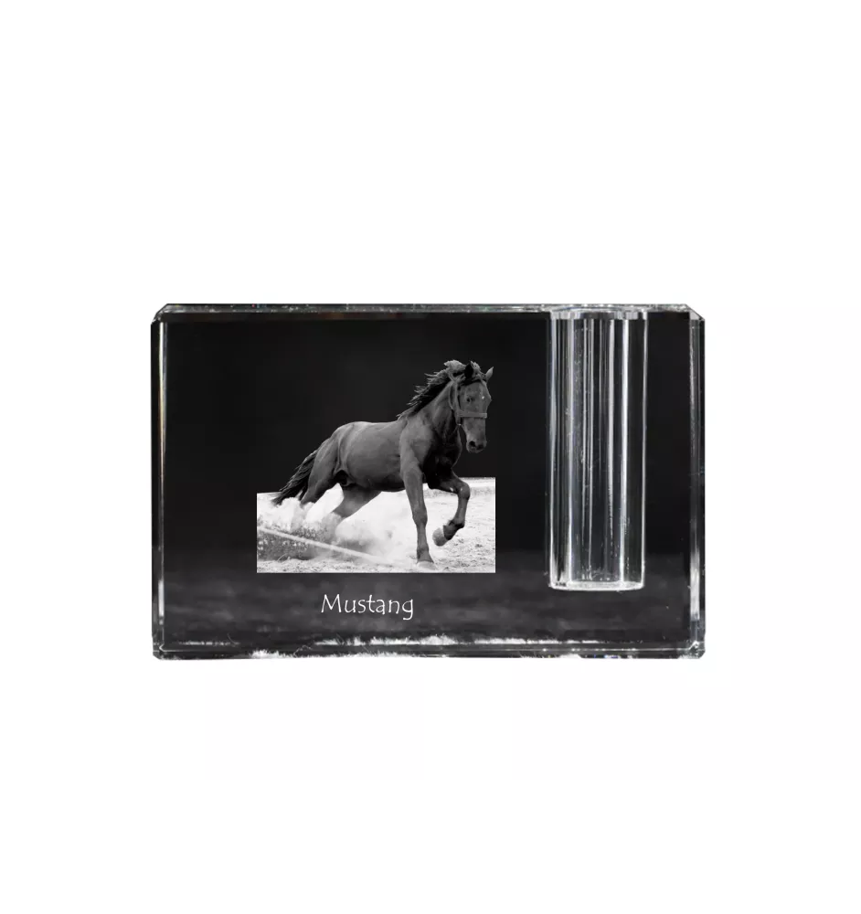 Mustang - Stifthalter, Kristallorganisator mit Bild eines Pferdes, einzigartige Schreibtischdekoration der Marke Art-Dog