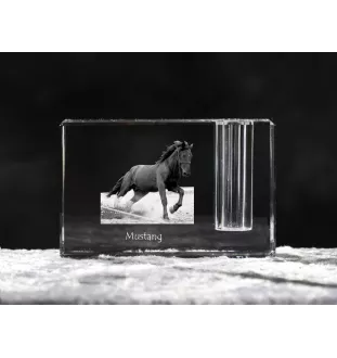 Mustang - Porte-stylos, organiseur en cristal avec image d'un cheval, décoration de bureau unique par la marque Art-Dog