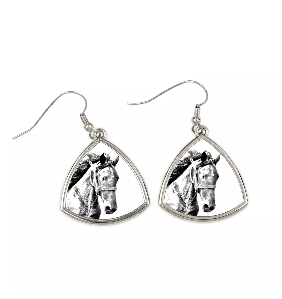 Mustang - Pferdeohrringe, hängende Ohrringe mit einem Bild, personalisierter Schmuck mit dem Aufdruck der Marke Art-Dog