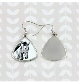 Mustang - boucles d'oreilles avec un cheval, boucles d'oreilles pendantes avec une image, bijoux personnalisés avec l'impression de la marque Art-Dog