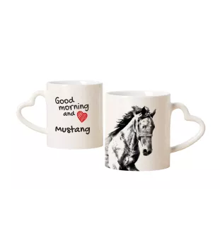Mustang - Tasse mit Hund, entzückende Tasse mit herzförmigem Henkel, universelles Geschenk der Marke Art-Dog