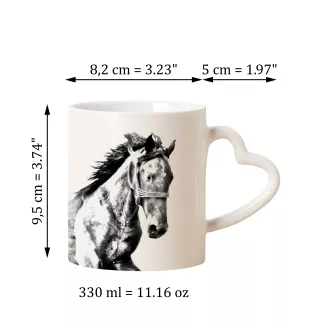 Mustang - tasse avec chien, une tasse adorable avec une anse en forme de cœur, un cadeau universel de la marque Art-Dog