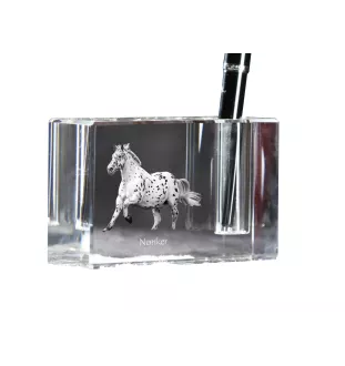 Noriker - Pen stand, crystal organiser with picture of a horse, unique desk decoration by Art-Dog brand