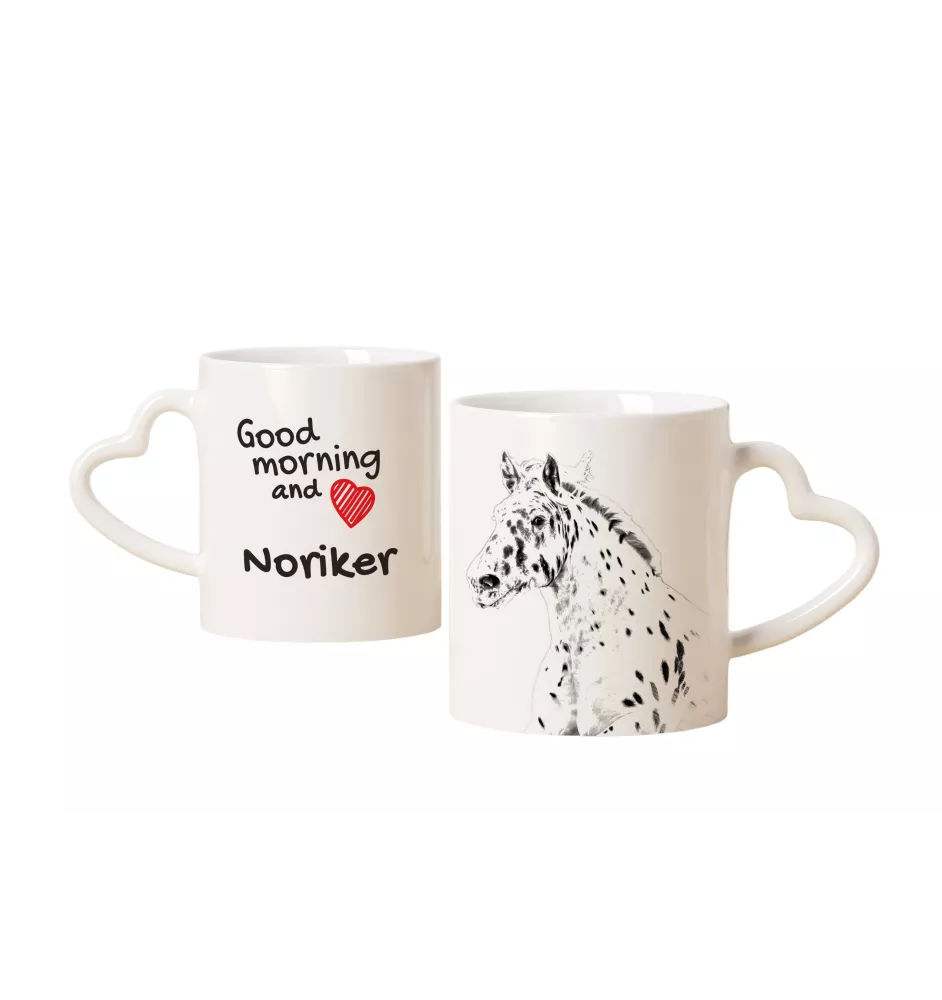Noriker - cup with a dog, adorable cup with a heart-shaped handle, universal gift from the Art-Dog brand