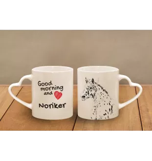 Noriker - cup with a dog, adorable cup with a heart-shaped handle, universal gift from the Art-Dog brand