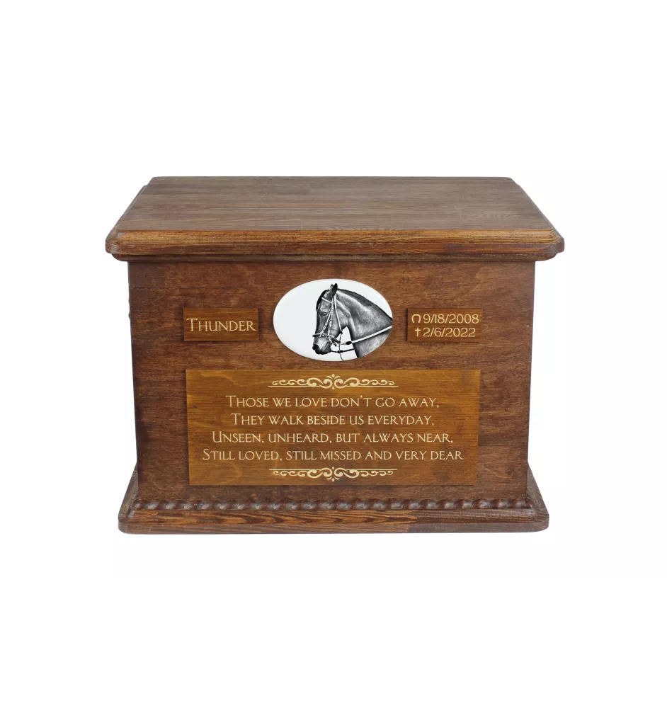 Paso Fino Urn für Pferdeasche, personalisierte Urne mit Foto, große Box für Pferdeasche von der Marke Art-Dog