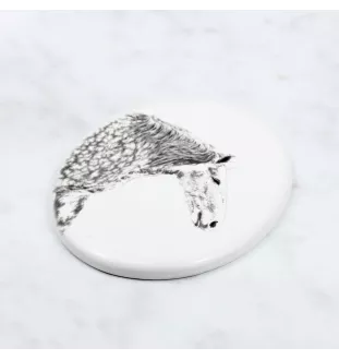 Percheron - une plaque commémorative avec une photo de cheval, une plaque funéraire avec une impression, une plaque ovale personnalisée de la marque Art-Dog