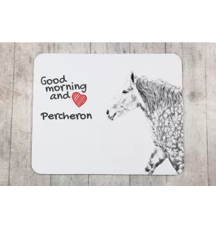 Percheron - Mauspad mit Druck, personalisiertes Mauspad mit Pferd, einzigartiges Gadget für Büroangestellte von Art-Dog.