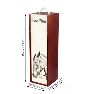 Paso Fino - wine box with a horse, alcohol box with graphics, personalized gift box from the Art-Dog brand