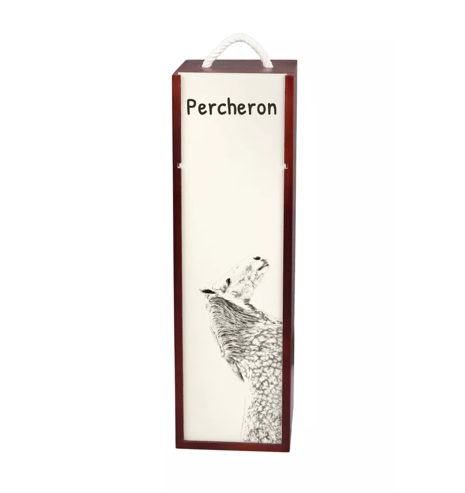 Percheron - wine box with a horse, alcohol box with graphics, personalized gift box from the Art-Dog brand