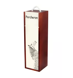 Percheron - wine box with a horse, alcohol box with graphics, personalized gift box from the Art-Dog brand