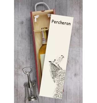 Percheron - boîte à vin avec un cheval, boîte à alcool avec une illustration, boîte cadeau personnalisée de la marque Art-Dog