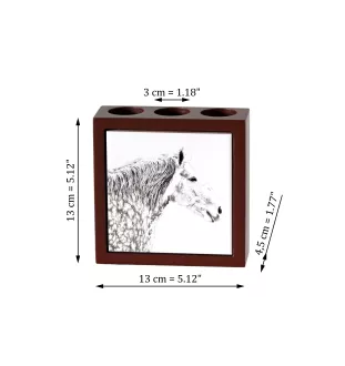 Percheron - Stifthalter mit Pferd, Schreibtischorganizer mit Aufdruck, personalisierte Schreibtischdekoration der Marke Art-Dog