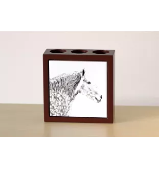 Percheron - Stifthalter mit Pferd, Schreibtischorganizer mit Aufdruck, personalisierte Schreibtischdekoration der Marke Art-Dog