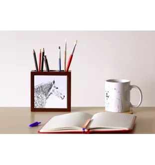Percheron - porte-stylo avec un cheval, organiseur de bureau avec impression, décoration de bureau personnalisée de la marque Art-Dog