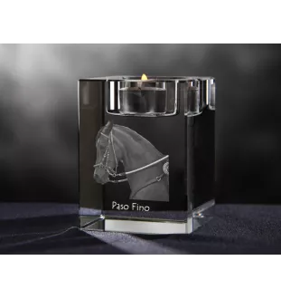 Paso Fino - Bougeoir avec image d'un cheval, porte bougie en cristal, cadeau personnalisé par la marque Art-Dog