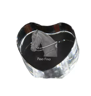 Paso Fino - une photo de cheval dans un cristal, un cœur en cristal, un cadre exceptionnel avec une photo de la marque Art-Dog