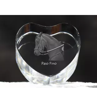 Paso Fino - une photo de cheval dans un cristal, un cœur en cristal, un cadre exceptionnel avec une photo de la marque Art-Dog