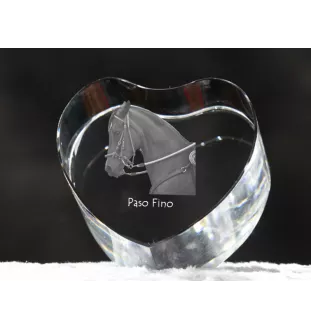 Paso Fino - une photo de cheval dans un cristal, un cœur en cristal, un cadre exceptionnel avec une photo de la marque Art-Dog