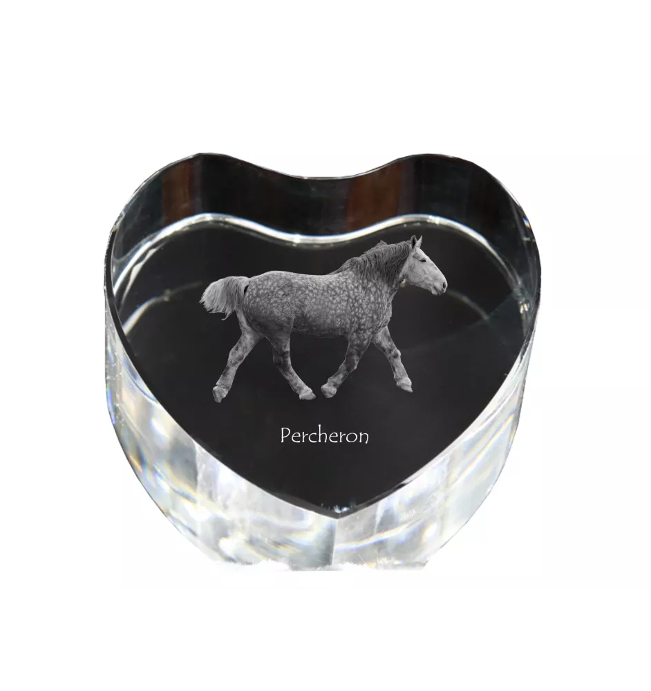 Percheron - Pferdefoto im Kristall, Kristallherz, einzigartiger Bilderrahmen der Marke Art-Dog