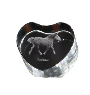 Percheron - une photo de cheval dans un cristal, un cœur en cristal, un cadre exceptionnel avec une photo de la marque Art-Dog
