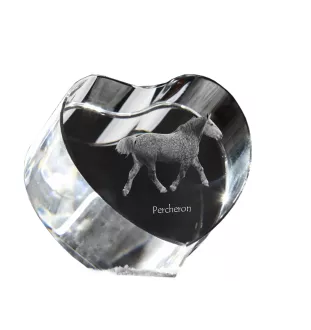 Percheron - une photo de cheval dans un cristal, un cœur en cristal, un cadre exceptionnel avec une photo de la marque Art-Dog