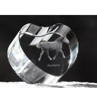 Percheron - une photo de cheval dans un cristal, un cœur en cristal, un cadre exceptionnel avec une photo de la marque Art-Dog