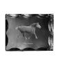 Percheron - Kristall mit einem Pferdebild, Glasstatuette mit einem Bild, einzigartiger Bilderrahmen der Marke Art-Dog