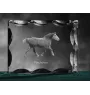 Percheron - Kristall mit einem Pferdebild, Glasstatuette mit einem Bild, einzigartiger Bilderrahmen der Marke Art-Dog