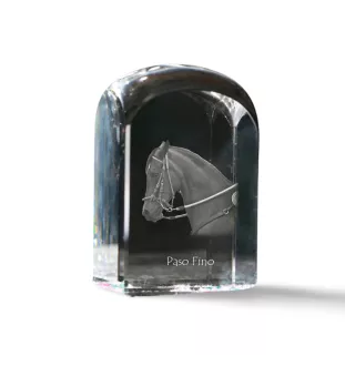 Paso Fino - un cube de cristal avec une photo, une photo de cheval dans le cristal, un presse-papiers cubique de la marque Art-Dog