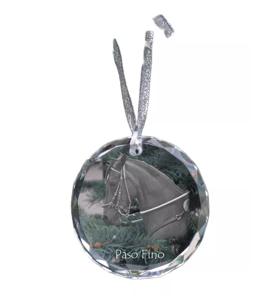 Paso Fino - crystal bauble with a photo, horse photo in crystal, personalized Christmas tree ornament by Art-Dog brand