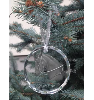 Paso Fino - boule de Noël en cristal avec une photo, photo de cheval dans le cristal, décoration personnalisée pour sapin de Noël de la marque Art-Dog