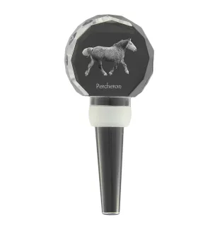 Percheron - Crystal bottle stopper with horse, unique wine stopper with photo, personalised gift for sommelier by Art-Dog brand