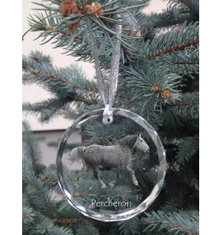 Percheron - crystal bauble with a photo, horse photo in crystal, personalized Christmas tree ornament by Art-Dog brand