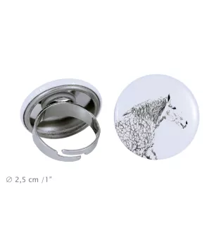 Percheron - Sammlerring mit einem Pferdeporträt, handgefertigtes Produkt, Marke Art-Dog