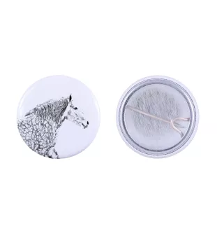 Percheron - shirt accessory, bag pin, perfect gift with the option to add your brand graphics from Art-Dog.