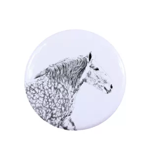 Percheron - shirt accessory, bag pin, perfect gift with the option to add your brand graphics from Art-Dog.