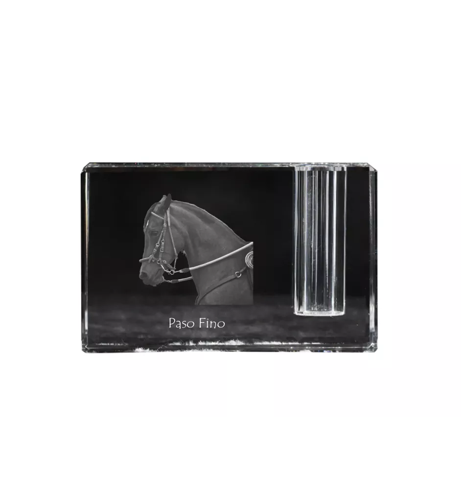 Paso Fino - Pen stand, crystal organiser with picture of a horse, unique desk decoration by Art-Dog brand