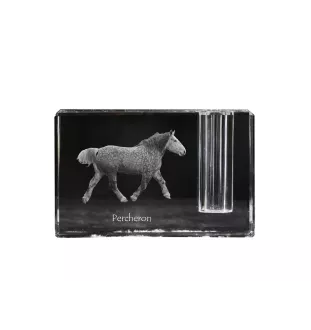 Percheron - Pen stand, crystal organiser with picture of a horse, unique desk decoration by Art-Dog brand