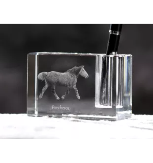 Percheron - Porte-stylos, organiseur en cristal avec image d'un cheval, décoration de bureau unique par la marque Art-Dog