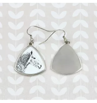 Percheron - earrings with a horse, hanging earrings with a picture, personalized jewelry with Art-Dog brand print
