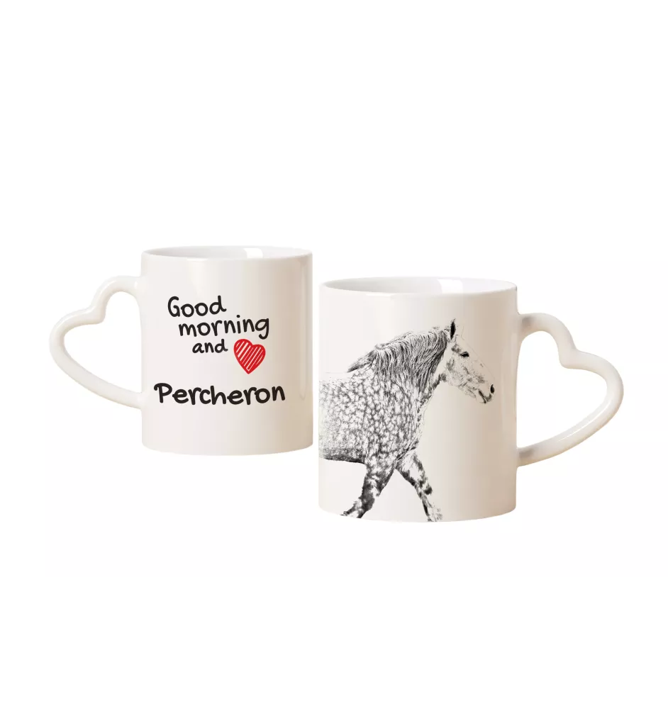 Percheron - tasse avec chien, une tasse adorable avec une anse en forme de cœur, un cadeau universel de la marque Art-Dog
