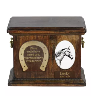 Selle Francais - Eine Urne für die Asche eines Pferdes, eine Urne für ein Pferd mit Foto, personalisierte Tierasche-Box von Art-Dog.