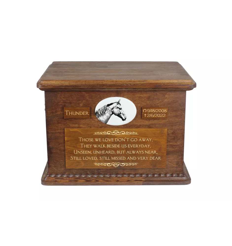 Selle Français - urne pour les cendres d'un cheval, urne personnalisée avec une photo, grande boîte pour les cendres de cheval de la marque Art-Dog