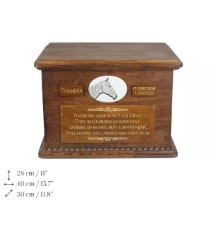 Retired Race Horse - urn for horse ashes, personalized urn with a photo, large box for horse ashes by Art-Dog brand