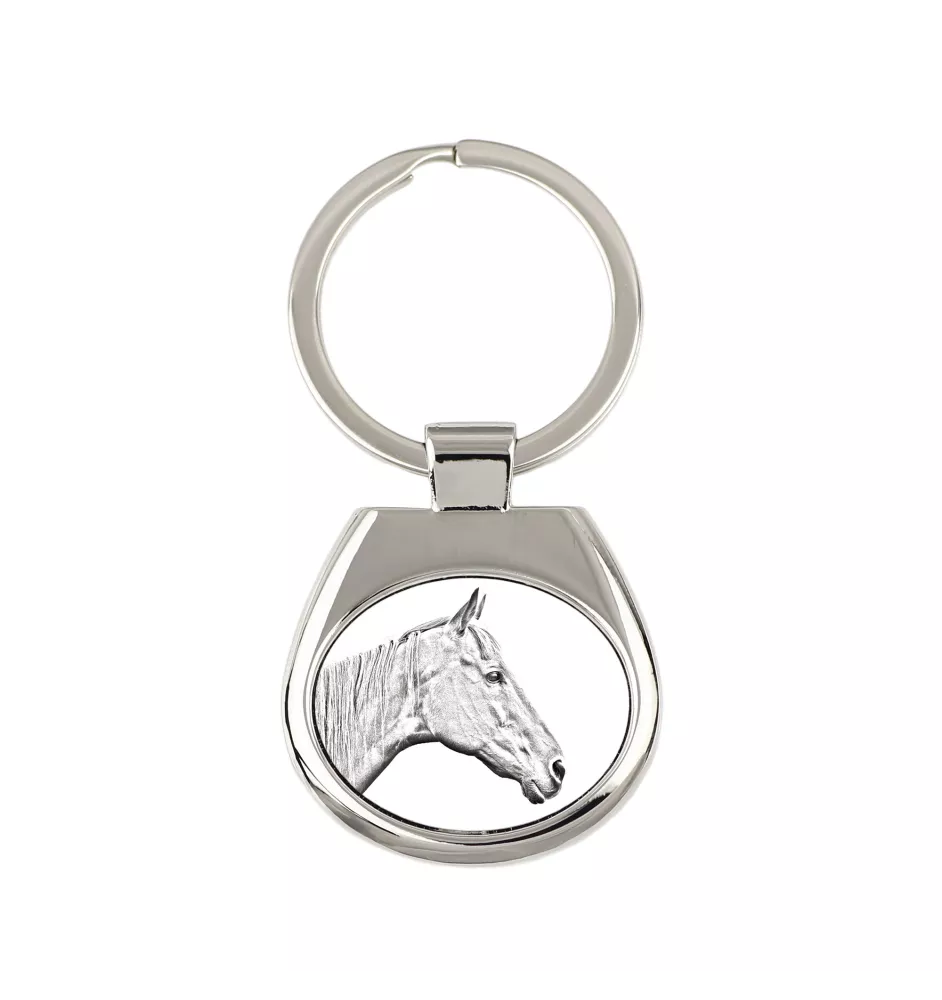 Cheval de course à la retraite - porte-clés avec un cheval, porte-clés imprimé, breloque personnalisée de la marque Art-Dog