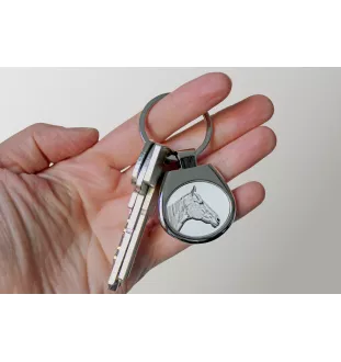 Cheval de course à la retraite - porte-clés avec un cheval, porte-clés imprimé, breloque personnalisée de la marque Art-Dog