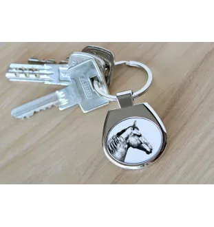 Selle Français - porte-clés avec un cheval, porte-clés imprimé, breloque personnalisée de la marque Art-Dog