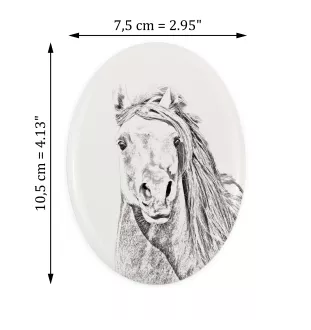 Pintabian - commemorative plaque with a photo of a horse, tombstone plaque with a print, personalized oval plaque by Art-Dog brand